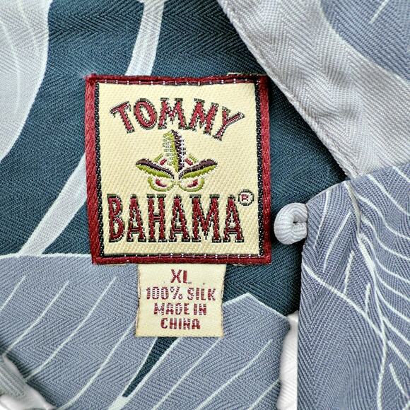 Tommy Bahama Men's XL 100% Silk Neutral Hawaiian SS Button Down Shirt Tropical - Picture 4 of 7